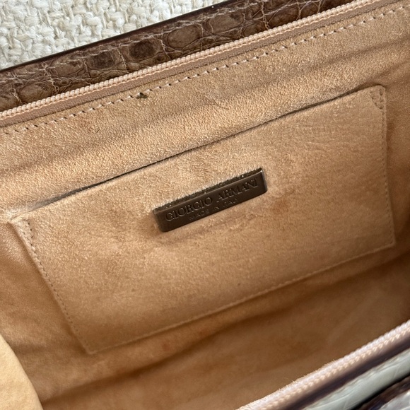 Giorgio Armani Vintage Crocodile Leather Shoulder Bag - Picture 9 of 9